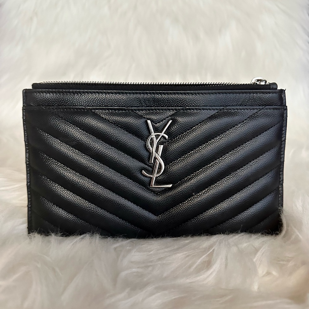 YSL SAINT LAURENT CASSANDRE MATELASSÉ ZIPPED POUCH